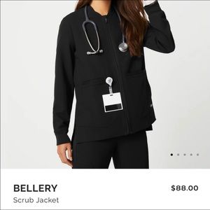Figs Bellery Scrub Jacket — M, Black